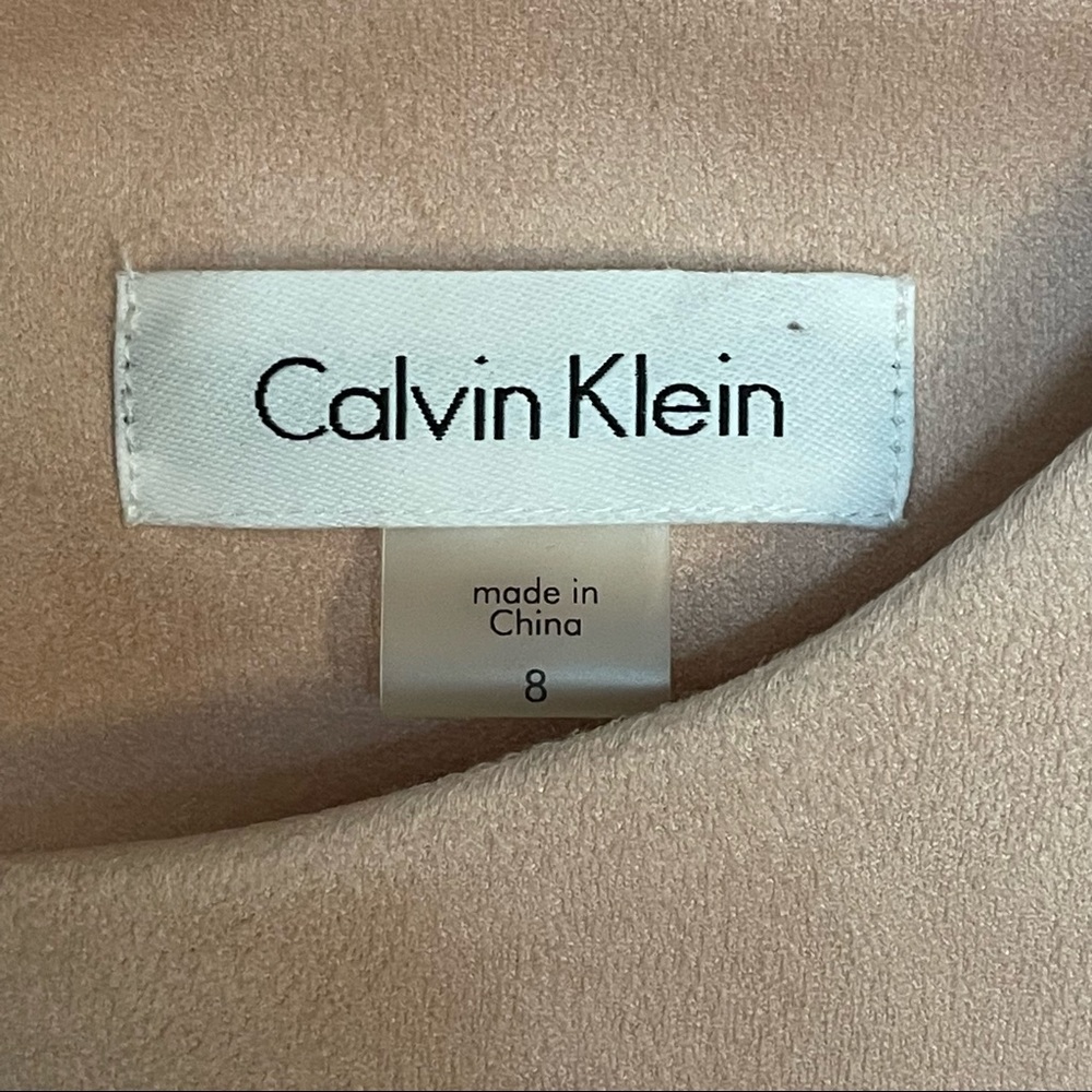 NWOT Calvin Klein Sleeveless Faux Suede Fit and Flair Dress Size 8 - Picture 7 of 9